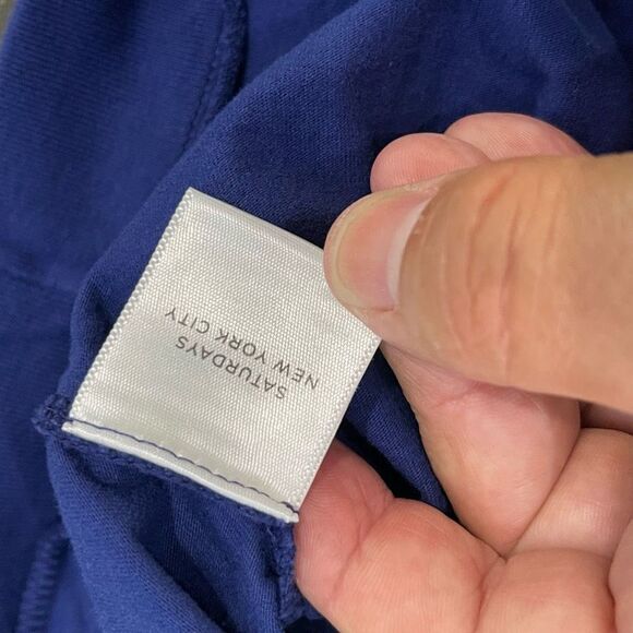 Saturdays Surf NYC Navy Blue Henley Shirt. Size Medium. - Picture 7 of 8